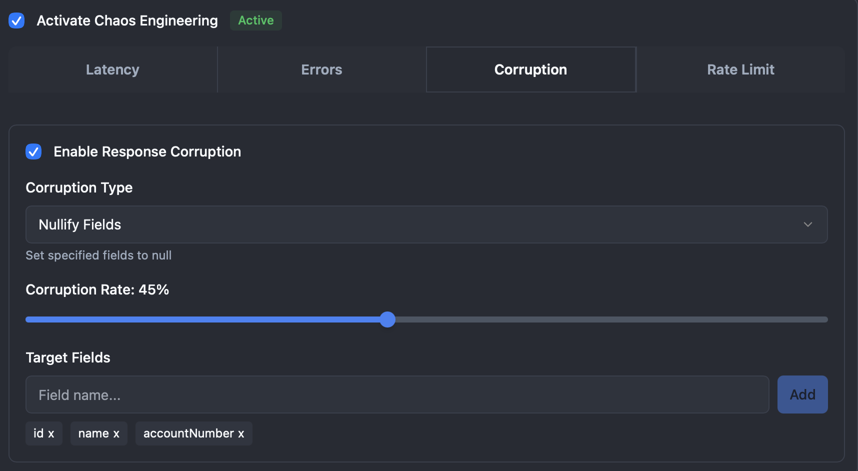 Mocklantis chaos engineering feature for testing API resilience and failure scenarios